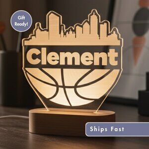 Personalized Basketball LED Light | Custom Logo Sign for Kids, Boss, Office